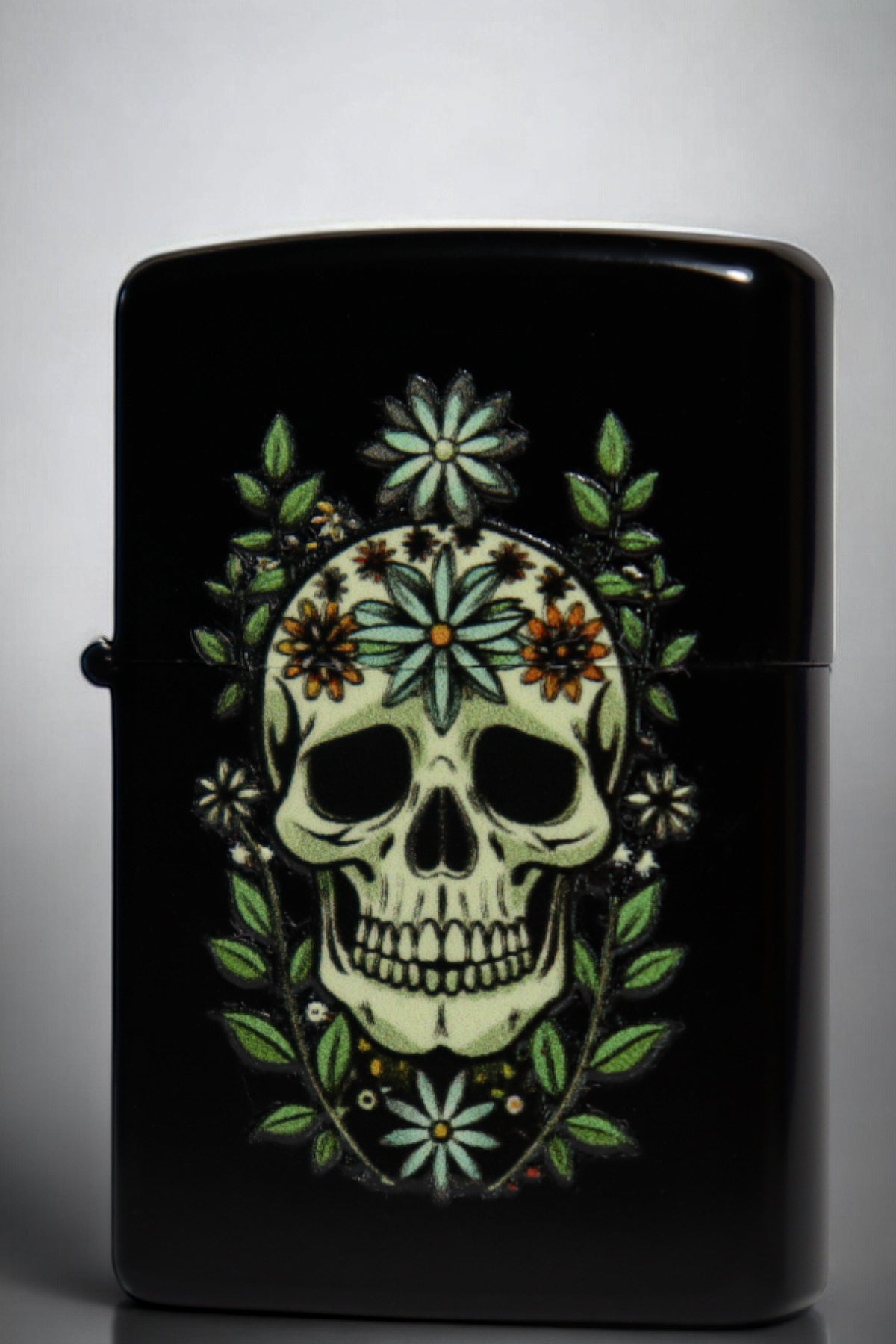 Floral Skull Çakmak - Fossil Lighter