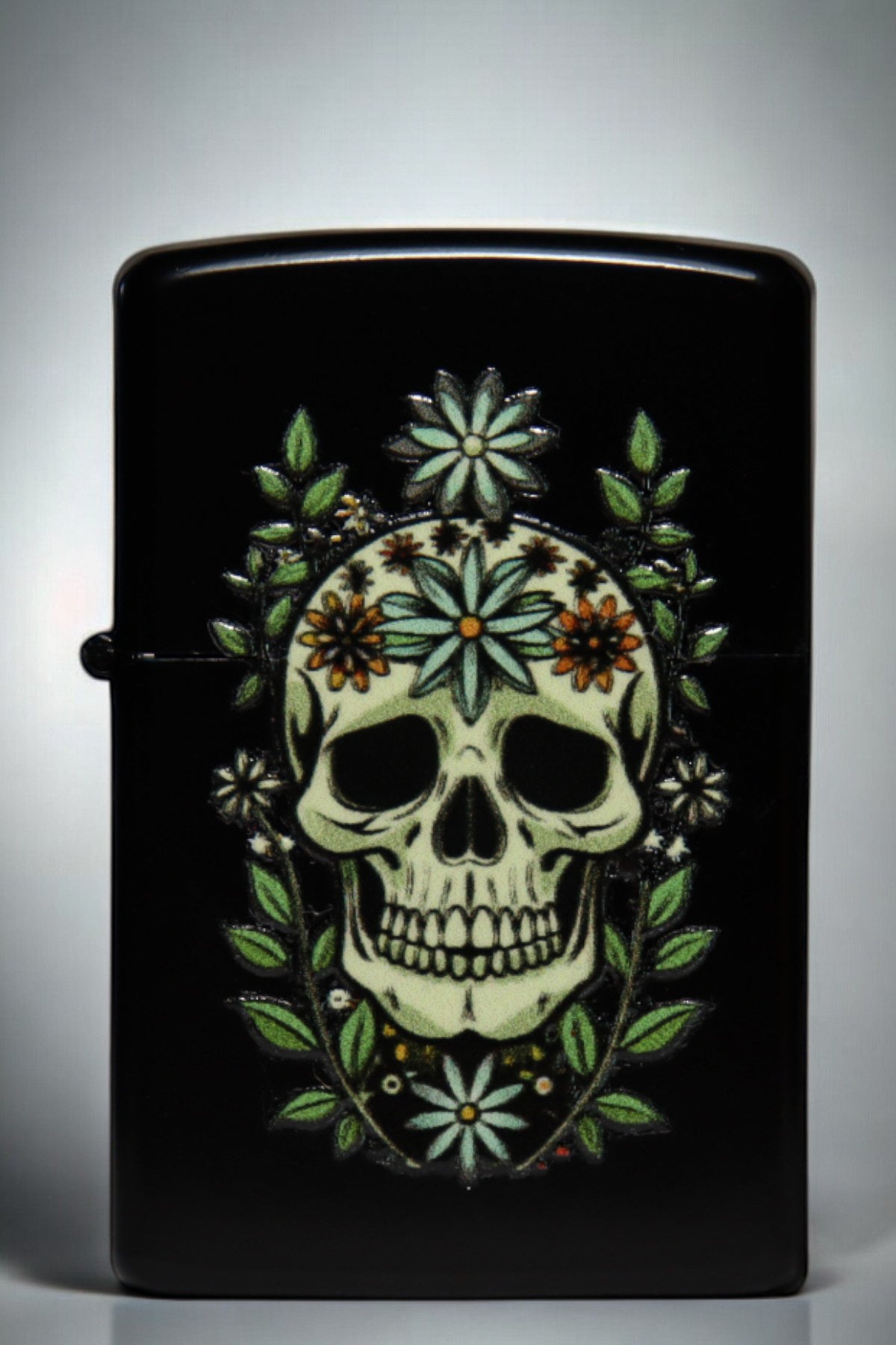 Floral Skull Çakmak - Fossil Lighter