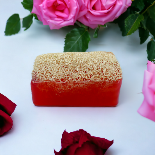 Natural Turkish Loofah Pink Rose Soap